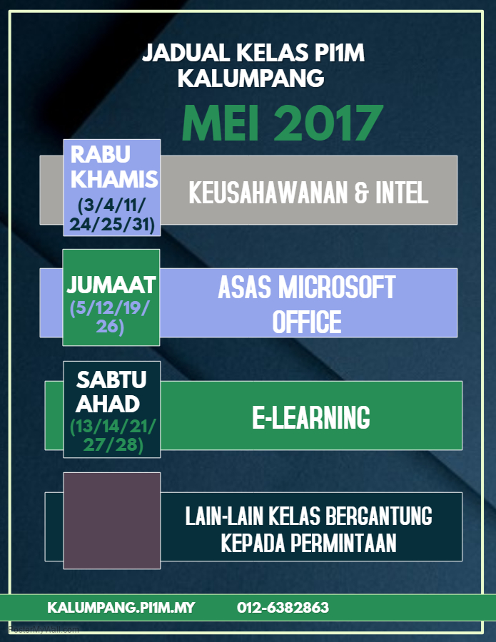 JADUAL MEI 2017
