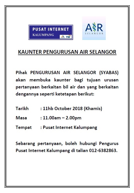 KAUNTER AIR SELANGOR 11OCT2018