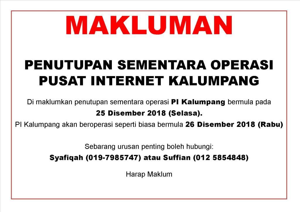 Notis tutup sementara hari natal