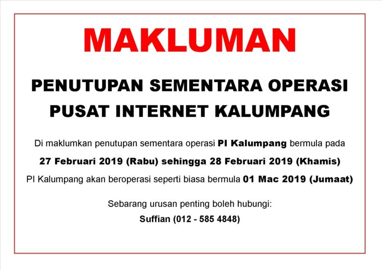 Notis tutup sementara 27n28feb2019