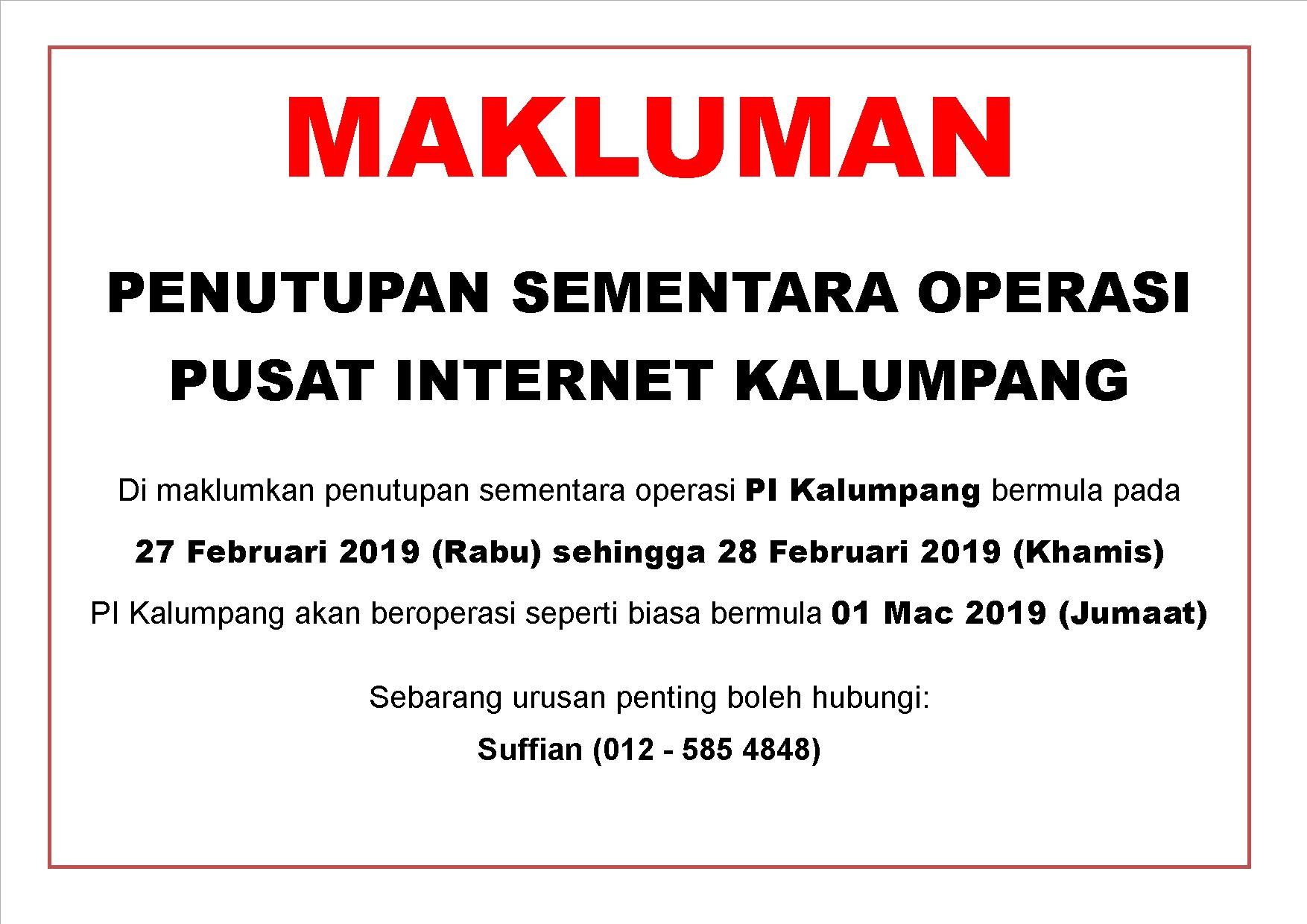 Notis tutup sementara 27n28feb2019